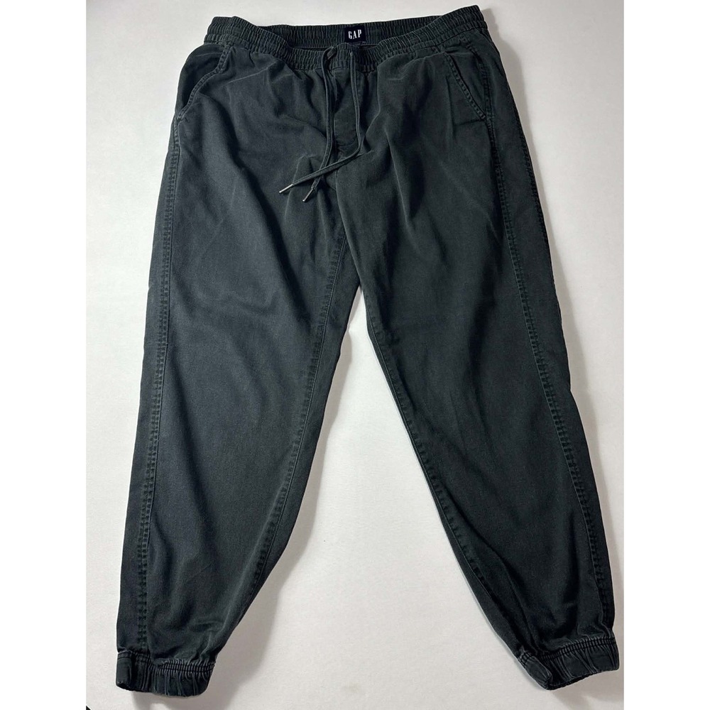 GAP Jogger Pants Men Large 34 Waist Green Elastic Drawstring Casual Sweatpants